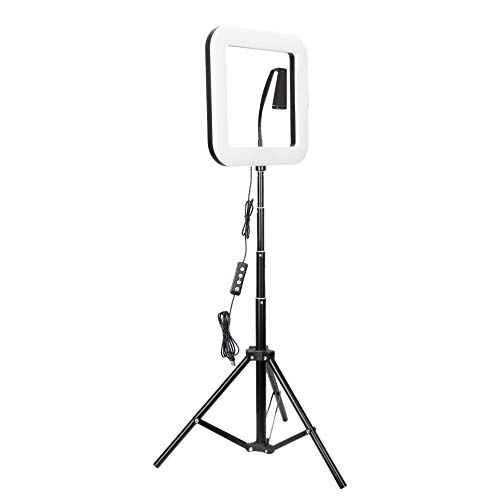 D35 11 Zoll LED Quadratische FüLl Leuchte 3 Gang Einstell FüLl Leuchte Telefon Stativ Einziehbarer Telefon Halter