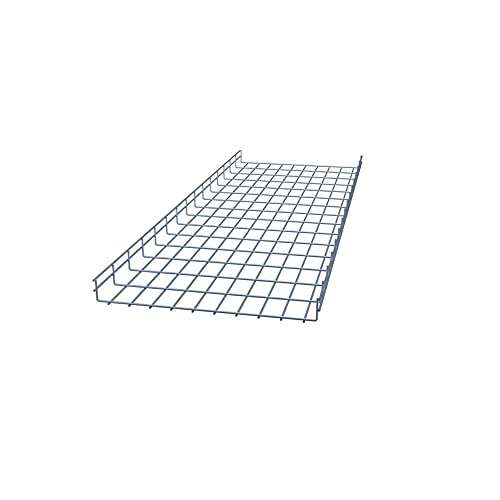 NavePoint Wire Mesh Cable Tray, Electro Zinc Plated, Silver Steel, 1.97 x 19.69 x 59.06 inch, 2-Pack