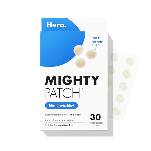 Mighty Patch Mini Invisible+ Patches - X-Small Daytime Hydrocolloid Acne Pimple Patches for Covering Zits & Blemishes, Blends Into Skin & Barely There (30 Count, 10mm Patch)