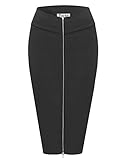 TAM WARE Womens Stylish Exposed Front Zip Stretchy Pencil Skirt TWCWD129-CHARCOAL-US S