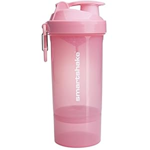 Smartshake Original 2GO One Protein Shaker Bottle 800 ml | Leakproof Gym Shaker Drink Bottle for Protein Shakes | BPA Free Protein Powder Shaker Cup for Men & Women | Light Pink