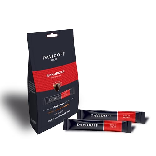 Image of Davidoff Rich Aroma Instant Coffee Travel Pack, 10 /12 Intensity - 100% Arabica, 1.8g x 20 sachets