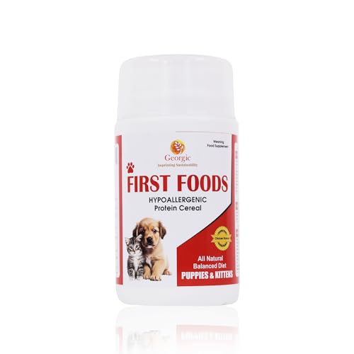 Image of First Foods Hypoallergenic Puppy & Kitten Cereal 300g Pack of 1, Protein, Prebiotics & Probiotics, Easy Digestive Weaning Food for Puppies & Kittens 15 Days to 2 Months, Supports Immunity & Gut Health