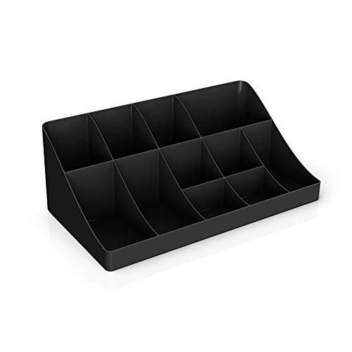 Mind Reader Cdcom-Blk Cup And Lid Organizer And Breakroom And Coffee Condiment Organizer, 15 Compartment, Black #TOP5