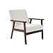sweeek Poltrona scandinava Bouclé in Legno di hevea Tinto Noce Chiaro, Isak Bouclé, Bouclé Bianco, 64x69.5x73 cm immagine