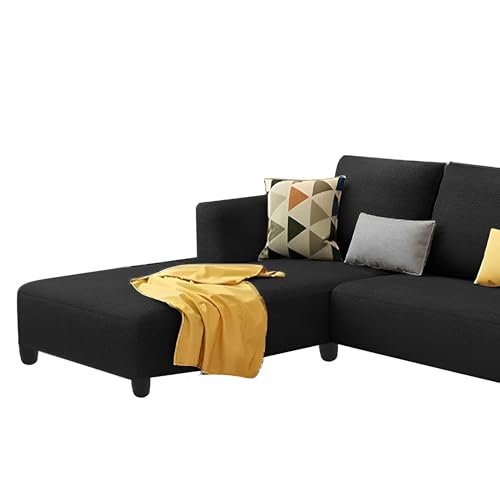 Image of Casaliving Minta LHS 4 Seater L Shape Sofa Set for Living Room (Black in Colour Fabric) Premium Fabric Sofa Set for Living Room