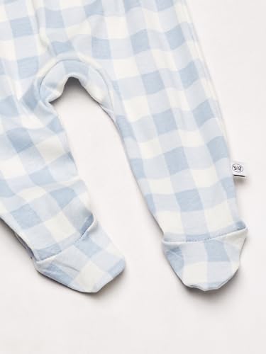 Image of HonestBaby Baby 3-Pack Footed Pants Roomy Fit Pull on Bottoms 100% Organic Cotton for Infant Baby Boys, Girls, Unisex