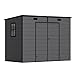 TRIUMPHKEY Kunststoff Gartenhaus 8x4 (226x112x183 cm), wetterfester Geräteschuppen mit Bodenplatte & Pultdach, abschließbarer Fahrradschuppen, wartungsfrei, Schwarz