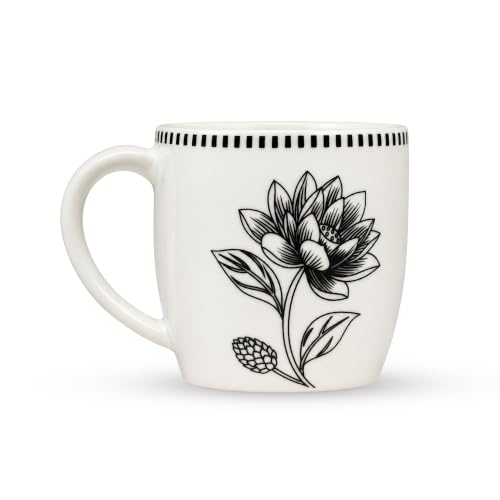 Image of Vistas Lotus Porcelain Cup Set of 6 for Tea, 200ml Each | Microwave & Dishwasher Safe Tea Cups Set of 6 | Matte Finish Ceramic Tea Cup Set | Coffee Cups & Mugs for Every Occasion