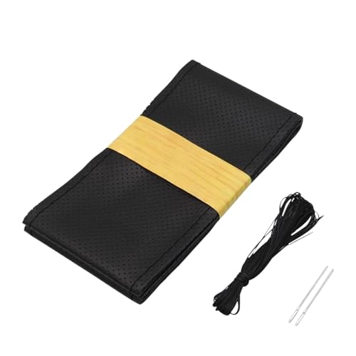 JKYWOL Protector Cubierta Volante 42cm 45cm 47cm 50CM Protector para Volante de camión o camión DIY Hecho a Mano Protector para Volante de Cuero Genuino(Color h)