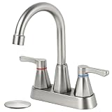 RNDIOZD Nickel 4 Inch Centerset Bathroom Faucet with Pop-up Drain