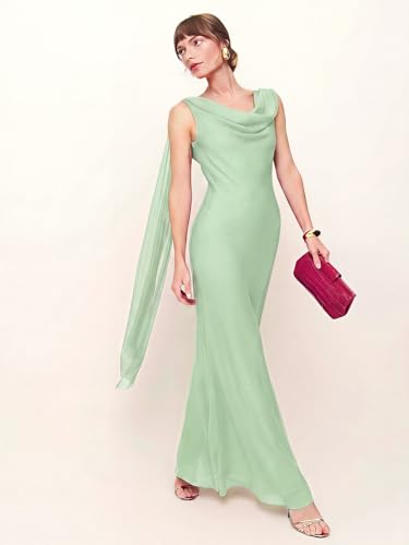 Image of Parthea Women's Summer Formal Wedding Guest Dresses Sleeveless Backless Long Elegant Evening Party Maxi Bodycon Dress