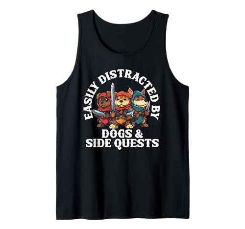 Dogs Side Quest Distracted Tabletop Funny Men Women Kids Dad Tank Top