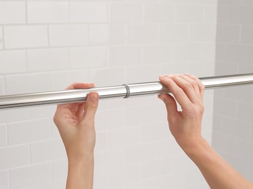 Image of Moen Chrome 44-72-Inch Adjustable Tension Mounted Straight Shower Curtain Rod for Bathroom, No Drilling Needed, TR1000CH