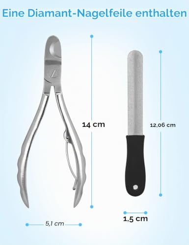 Gobeigo Krallenschere für Hunde mit Nagelfeile, Profi Krallenpflege for Haustiere, Scharfe Klingen Krallenschneider, Hundenagelschere für Große Hunde/Dicke Zehennägel/Alte Katzen