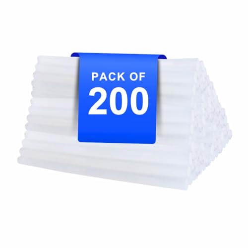 Image of VCR 11mm Glue Sticks for Glue Gun - 11mm x 165mm in Length - Hot Melt Transparent Glue Stick - Pack of 200 - Bonding Adhesive Glue Sticks for DIY - Arts Crafts - Schools and Industries