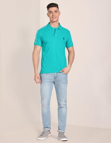 Image of U.S. Polo ASSN. Solid Regular Fit Polo T Shirts for Men - 100% Cotton, Half Sleeves Mens Tshirt
