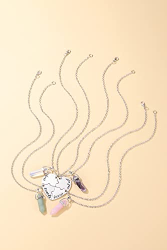 GEHECRST Best Friend Necklace Matching Heart Friendship BFF Healing Crystal Necklaces for Women Best Friend Forever Heart Puzzle Pendant Necklaces Jewelry Gifts3