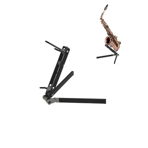 Yardwe Portable Foldable Saxophone Stand Design for Alto Tenor Saxophones Slip Feet Easy to Carry for Musicians the Go