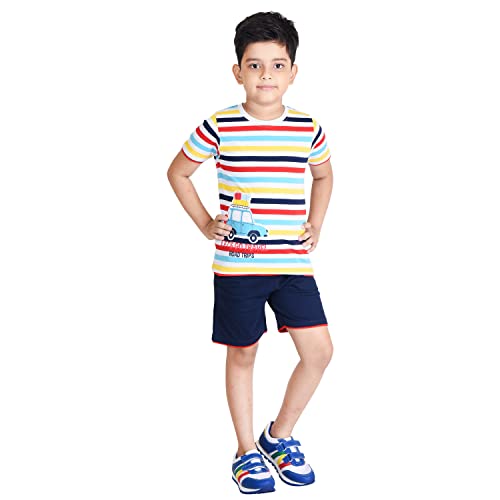 Image of Clothe Funn Boys Printed Cotton Half Sleeves T-Shirt & Shorts Set