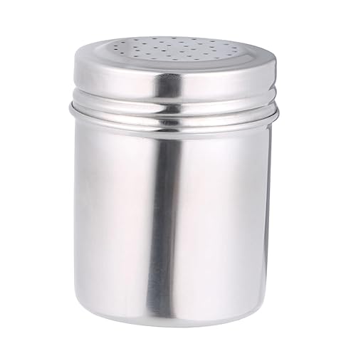 COLLBATH Stainless Steel Seasoning Jars Powder Sieve Pan Spice Shaker for Cooking Baking Salt Pepper