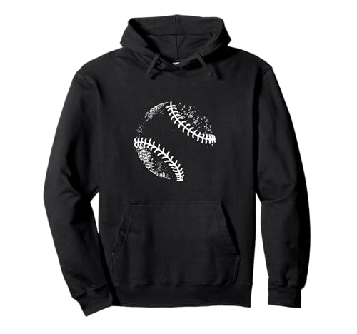 Baseball Silhouette, Baseball Ball Pullover Hoodie