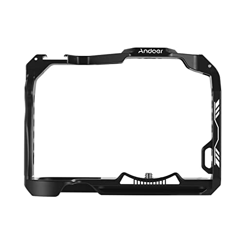 Image of Andoer Camera Cage Aluminum Alloy Video Cage with Cold Shoe Mount Numerous 1 /4 Inch Threads Replacement for Canon R7 Camera
