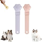 Grolomo Cat Strip Feeder,Cat Strip Happy Spoon,Cat Wet Treat Squeeze Treat Spoon,Cat Claw Shaped Cat Strip Squeeze Spoon,Multi Functional Pet Spoons Cat Feeder (2pcsB)