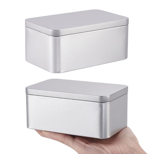 GOMAKERER 1 caja cuadrada para galletas, 12,7 x 7,6 x 5,8 cm, de hierro, con tapa
