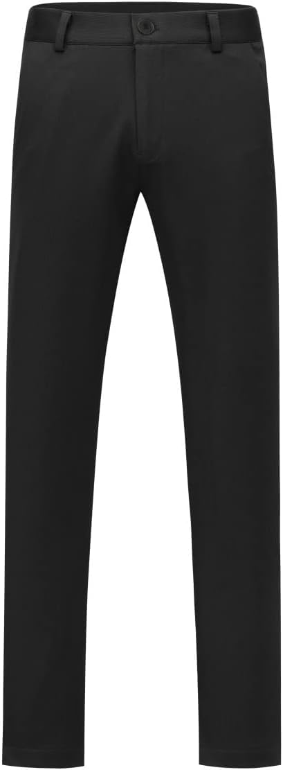 Allthemen Pantalon de Costume Homme Stretch Couleur Unie Pantalon Slim Fit Droit pour Business Noir 3XL