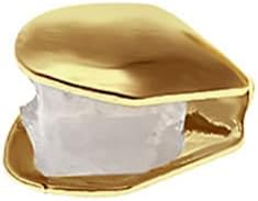 2 Pcs Single Fangs Plated Gold Hip Hop Top Tooth Single Grill Cap for Teeth Party Accessories Teeth Grills