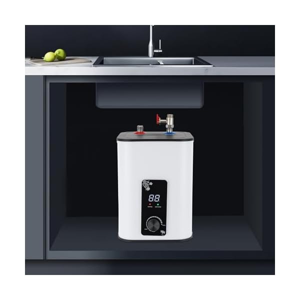 Réservoir d'eau chaude 8 l - 1500 W - Petit réservoir d'eau chaude résistant à la pression avec fonction thermostop - Chauffe-eau sous table - Température réglable de 0 à 65 °C - Pour cuisine et salle