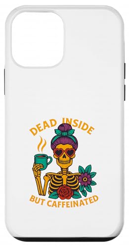 Dead Inside But Caffeinated Skeleton コーヒー エナジードリンク スマホケース iPhone 12 mini 用