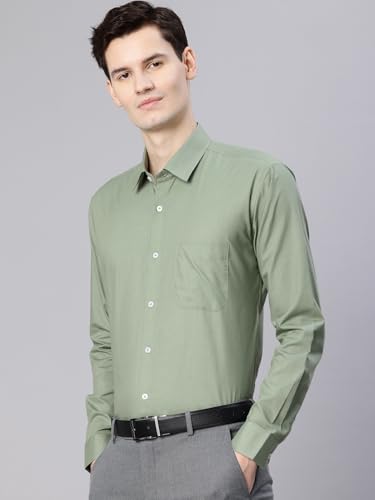 Image of Majestic Man Men's Solid Cotton Blend Wrinkle-Resistant Slim Fit Easy-Iron Formal & Office Wear
