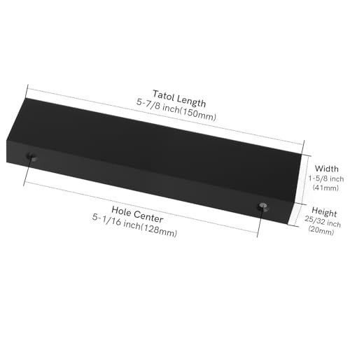 Image of Rergy 4 Pack 5 inch Cabinet Pulls Black Finger Pulls for Cabinets