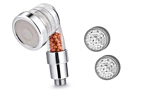 Socila Clear Sprayer Head 3 Function With Filter For Shampoo Bowl, High Pressure And Water Saving, Filter For Dry & Frizz Hair + 2 Pack Replacement Filter