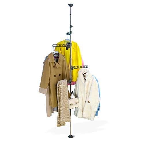 AnnGYJ Wäscheständer Für Den Innenbereich, Haushaltsteleskop-Höheneinstellung Edelstahl-Haken-Aufhänger-Wäscheständer, Geeignet Für Balkon-Schlafzimmer-im Freien Trocknende Kleidungs-Handtuchhalter Cover