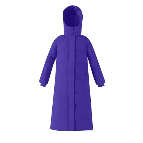 TANGNADE Long Puffer Coat Women with Hood Thickened Long Down Jacket Winter Maxi Length Hooded Jacket with Side Button2