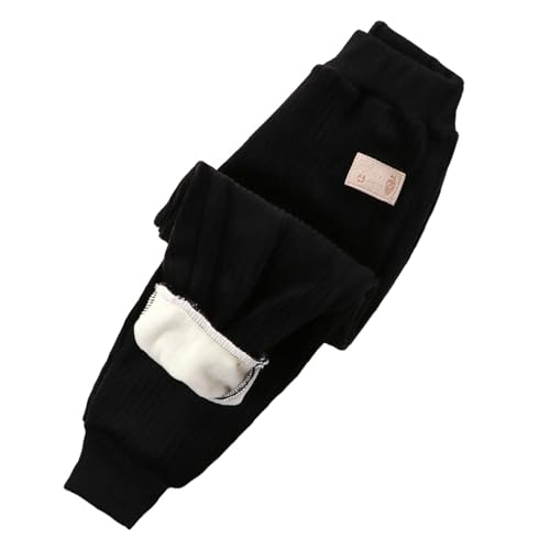 Image of Kids Plain Fleece Jogger Sweatpants Winter Warm Sports PE Joggers Baby Girls Boys Elastic Waist Jogging Bottoms Thermal Warm School Sports Pull On Trousers Active Tracksuit (Black, 18-24 Months)