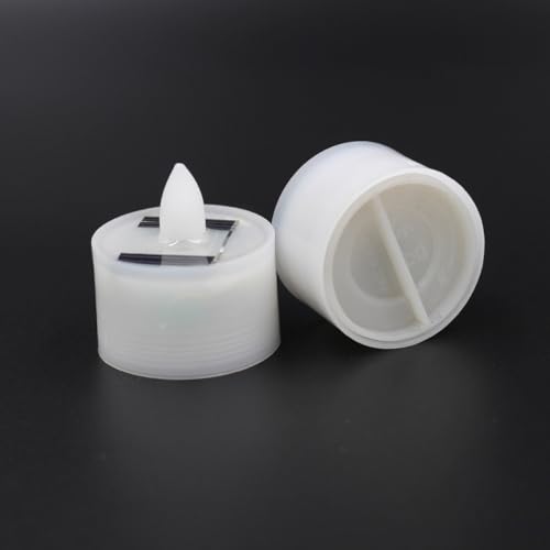 Lámparas de vela LED solares amarillas con efecto parpadeante resistente al agua pack de 6 7
