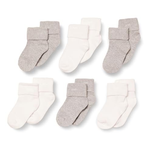 Image of Amazon Essentials Baby Socks, Unisex, Turn Cuff, 6 Pairs