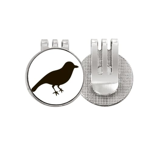 Marqueur de balle de golf Black Sparrow en émail magnétique chic