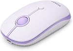 seenda MOU001 Bluetooth Wireless Mouse, 3-Device Connection (USB & Dual Bluetooth), Ergonomic Mouse for Laptop, Rechargeable Quiet Click Computer Mouse, 3-Level DPI for Windows, Mac Chromebook,Purple