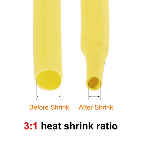 Tubo termocontraíble uxcell amarillo de 5 mm con contracción 2:1 para asegurar tus conexiones 4