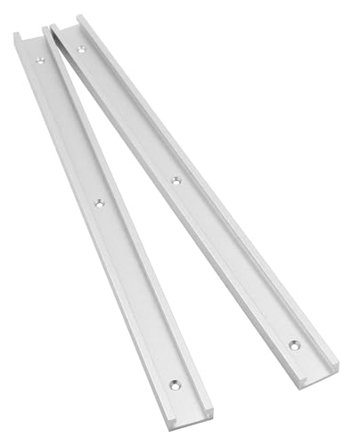 QWORK® 2 Piezas 400 mm T-Slot Track, Carril Guia en T de Aluminio para Tabla de Enrutador