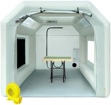 Sewinfla Portable Inflatable Paint Booth Tent 13X8.2x8.2Ft with One Blower 550W Inflatable Spray Paint Booth with Air Filter System, Blow Up Paint Booth
