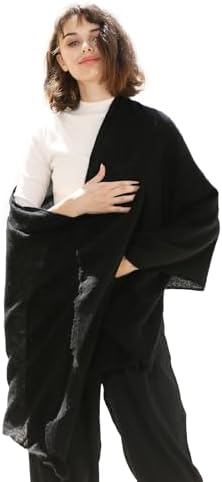 Luxury Cashmere Merino Wool Blend Shawl Wraps for Women, Travel W...