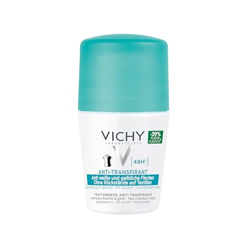 Vichy Anti-Transpirant 48h gegen Flecken Deo-Roll-on für Frauen und Männer Schweiß- und geruchshemmend Keine Spuren auf der Kleidung Mit Thermalwasser aus Vichy Für empfindliche Haut 50 ml