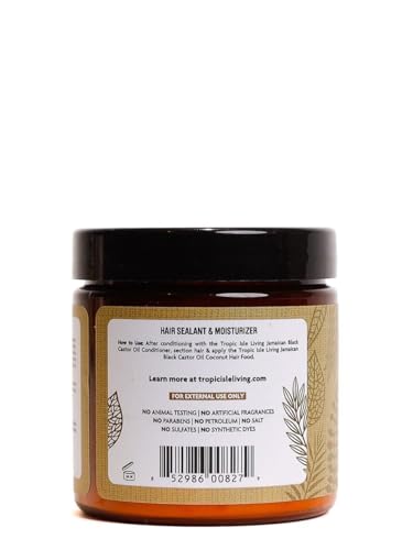 Jamaican Black Castor Oil Coconut Hair Food 4 oz | Seals, Softens, Defines & Promotes Hair Growth | Traditional Handmade Jamaican Black Castor Oil & Coconut |