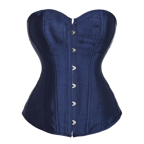 Zhitunemi Corset for Womens Halloween Costumes: Renaissance Costume Women Shapewear - Vintage Retro Lovers for Aged 25-35 Plus Size Navy Corsets X-Large